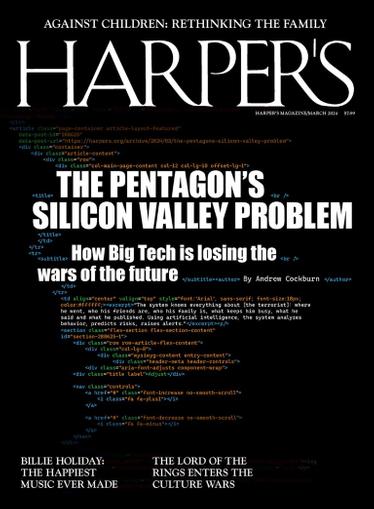 Harpers Magazine March 1st, 2024 Issue Cover
