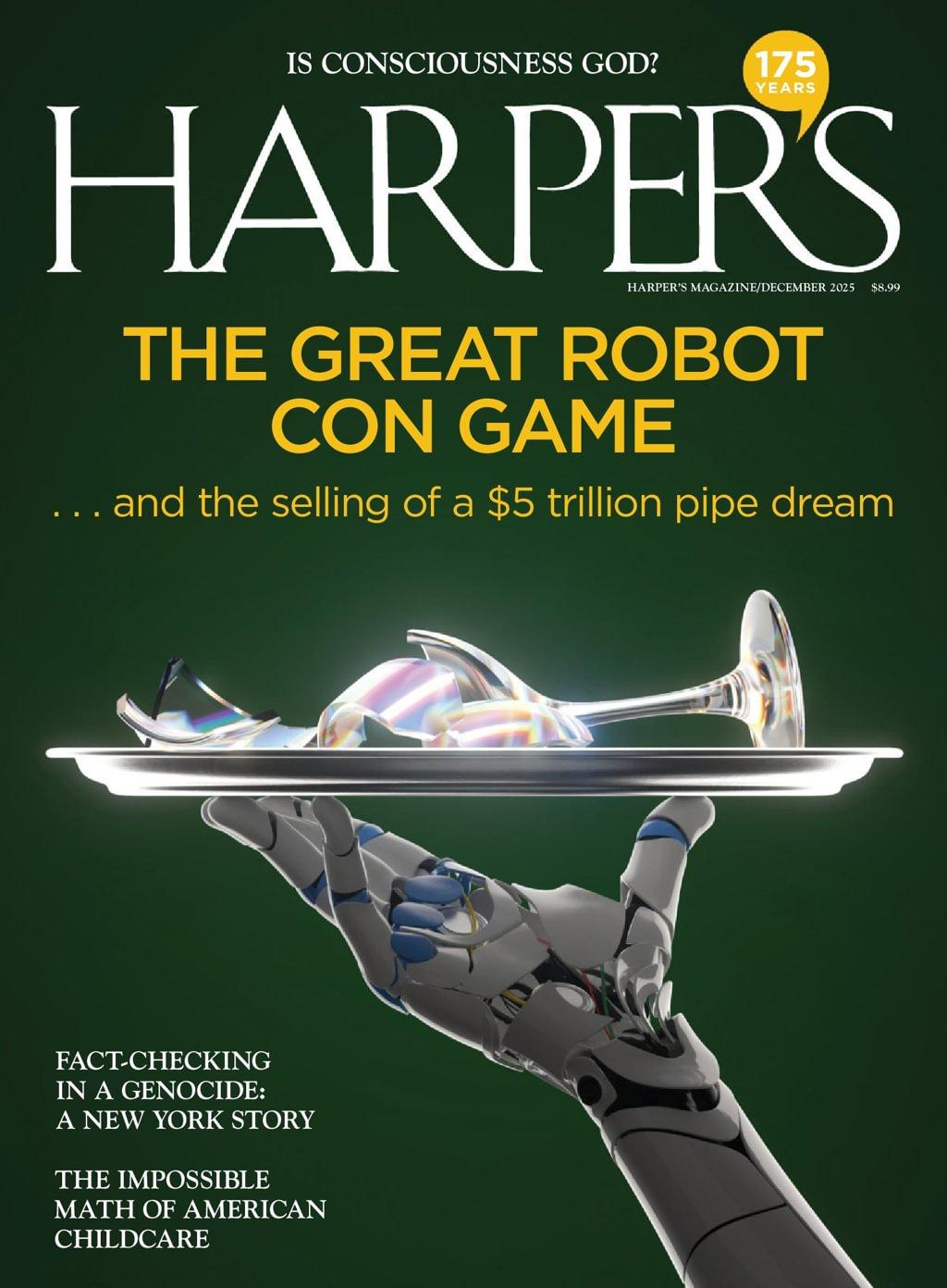 Harpers Magazine Subscription                    December 1st, 2025 Issue