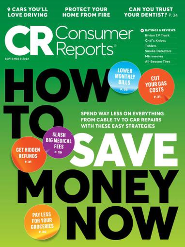 Consumer Reports Magazine September 1st, 2022 Issue Cover