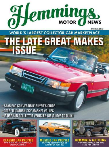 Hemmings Motor News Magazine October 1st, 2023 Issue Cover