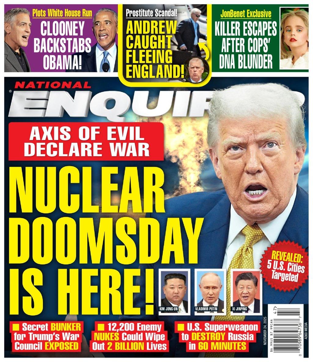 National Enquirer Magazine November 24th, 2025 Issue Cover