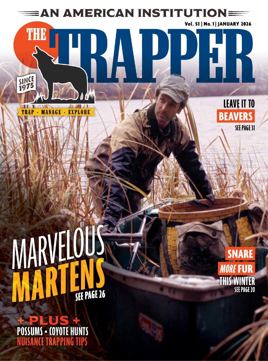 Trapper & Predator Caller Magazine January 1st, 2026 Issue Cover