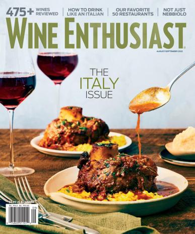 Wine Enthusiast Magazine August 1st, 2022 Issue Cover