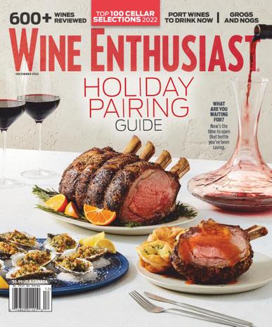 Wine Enthusiast Magazine December 1st, 2022 Issue Cover