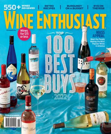 Wine Enthusiast Magazine November 1st, 2022 Issue Cover