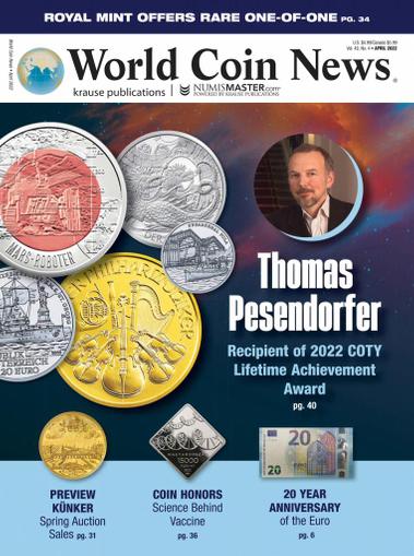 World Coin News Magazine April 1st, 2022 Issue Cover