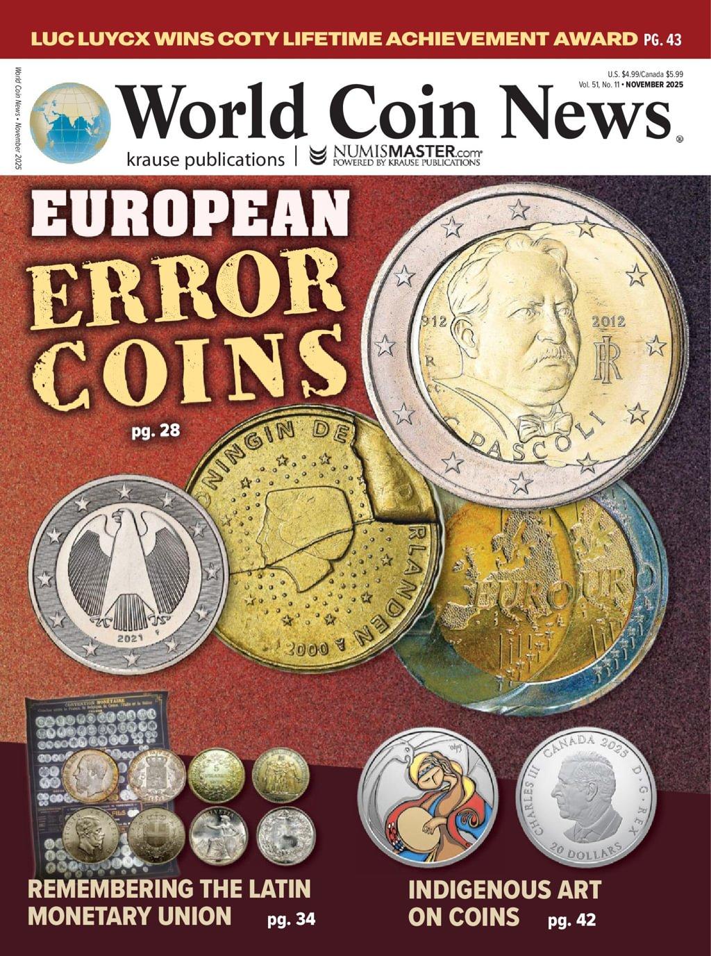 World Coin News Magazine November 1st, 2025 Issue Cover