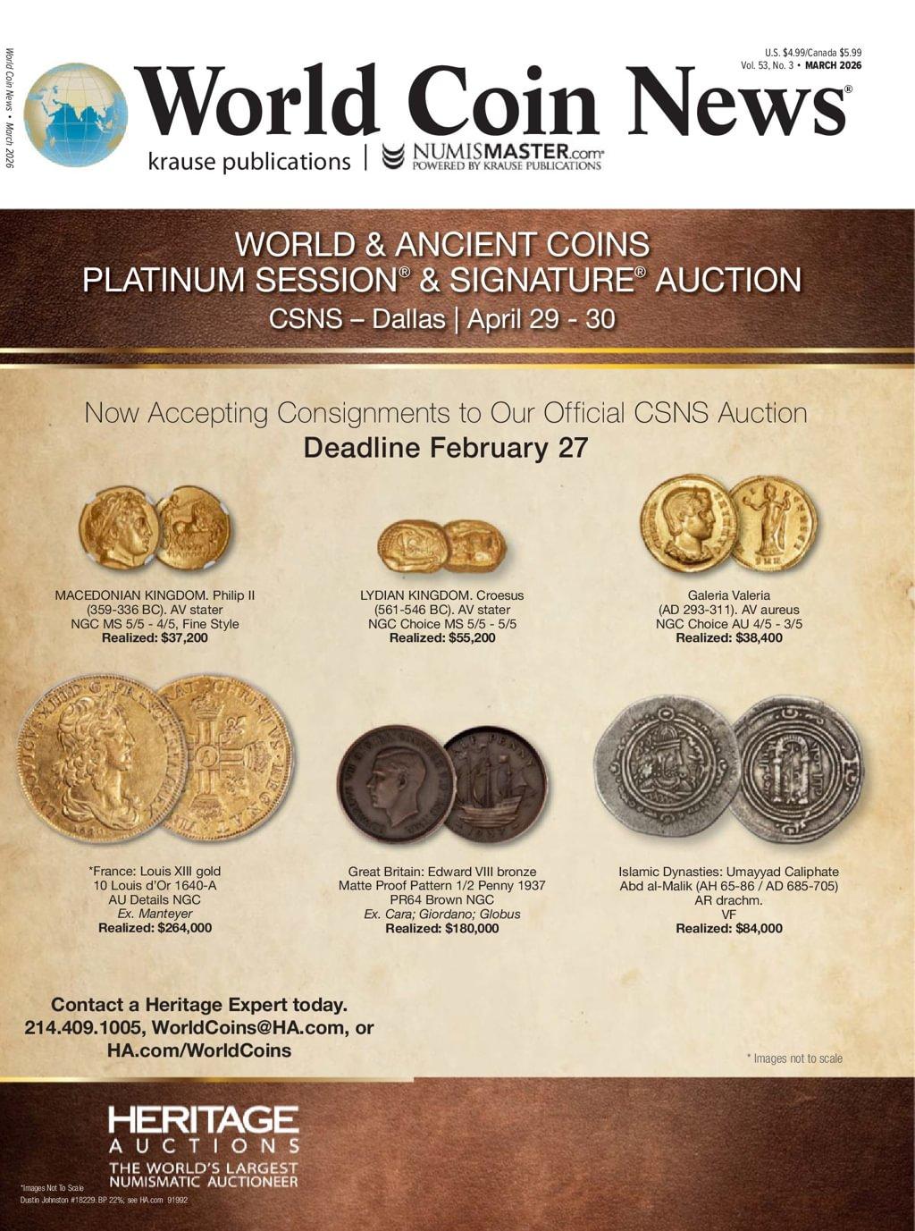 World Coin News Magazine February 23rd, 2026 Issue Cover