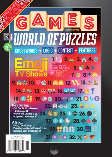Games World of Puzzles Magazine October 1st, 2022 Issue Cover