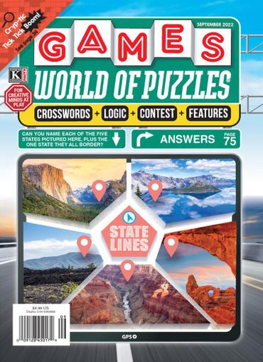 Games World of Puzzles Magazine September 1st, 2022 Issue Cover