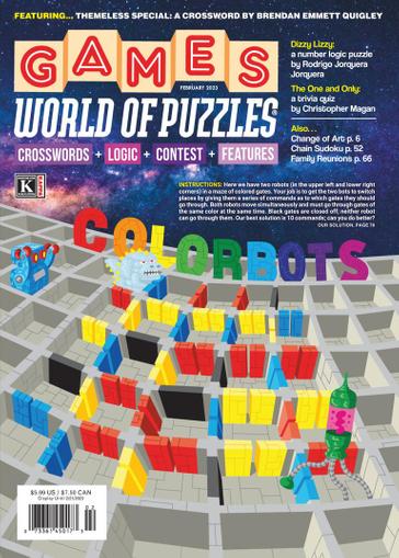 Games World of Puzzles Magazine February 1st, 2023 Issue Cover