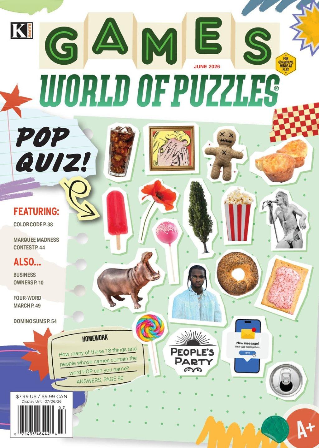 Games World of Puzzles Magazine Subscription                    June 1st, 2026 Issue
