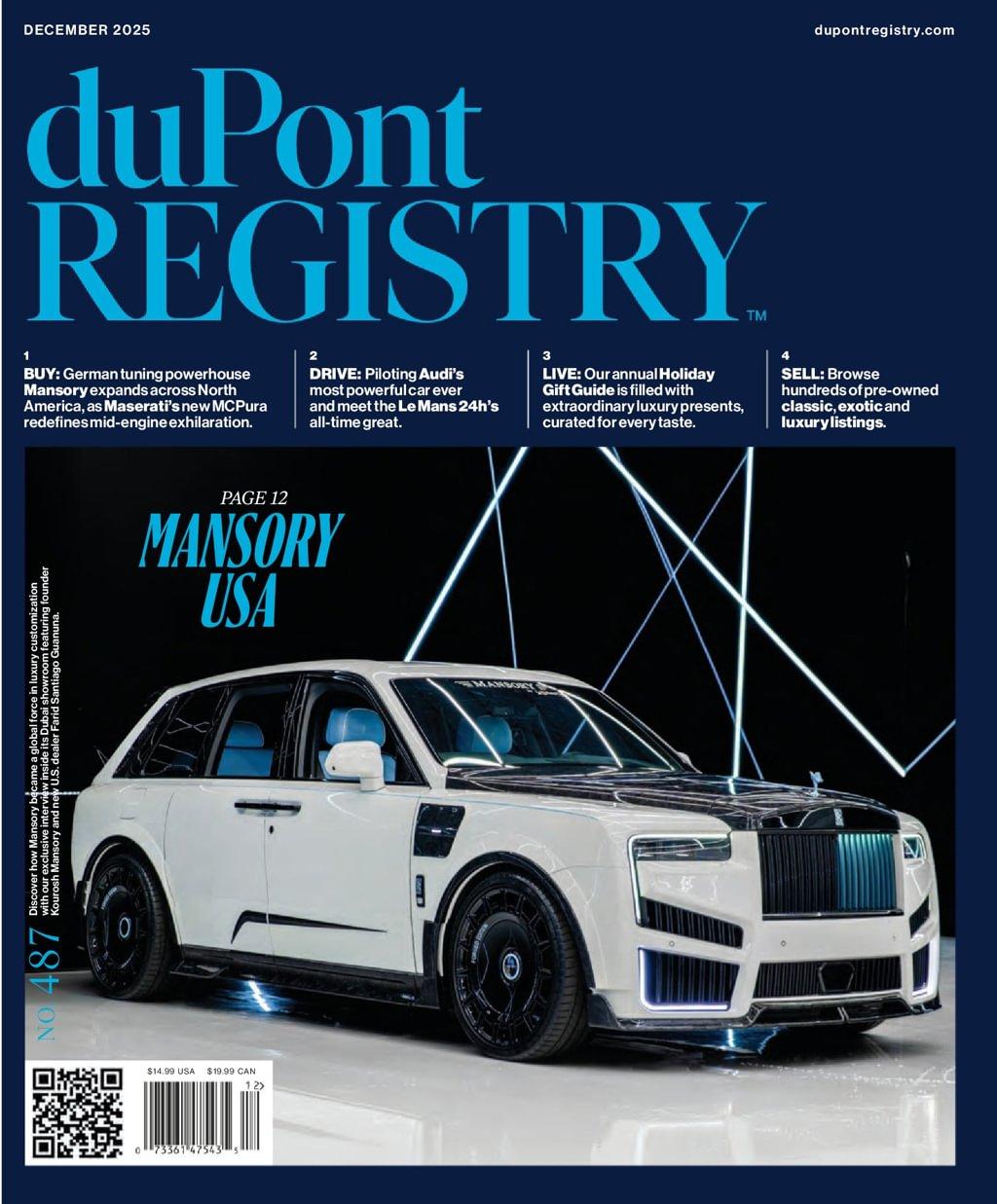 Dupont Registry Fine Automobiles Magazine Subscription                    December 1st, 2025 Issue