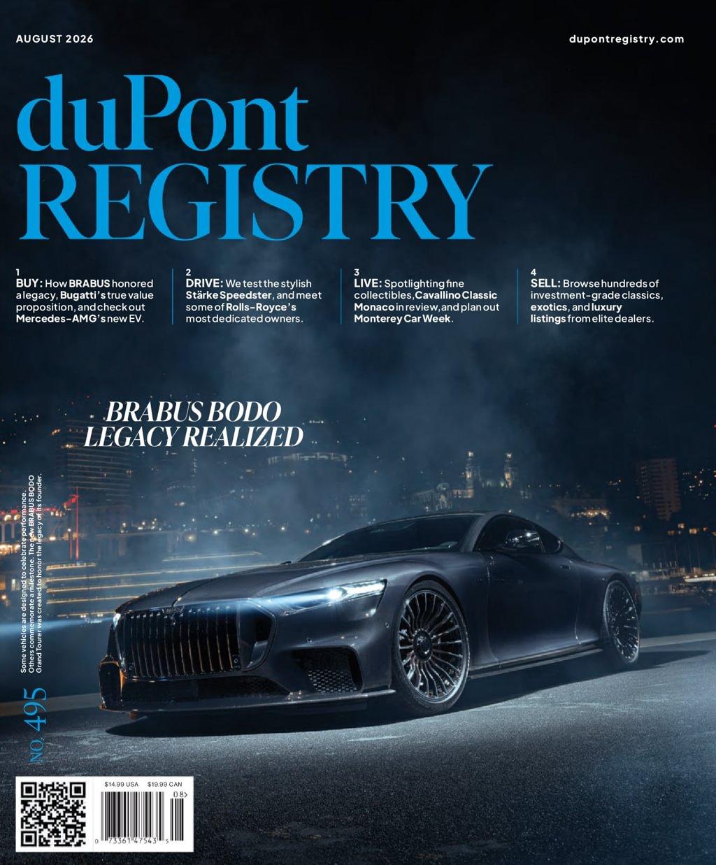 Dupont Registry Fine Automobiles Magazine August 1st, 2026 Issue Cover