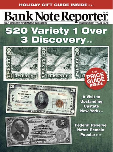 Banknote Reporter Magazine December 1st, 2021 Issue Cover