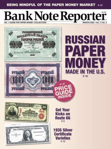 Banknote Reporter Magazine March 1st, 2022 Issue Cover