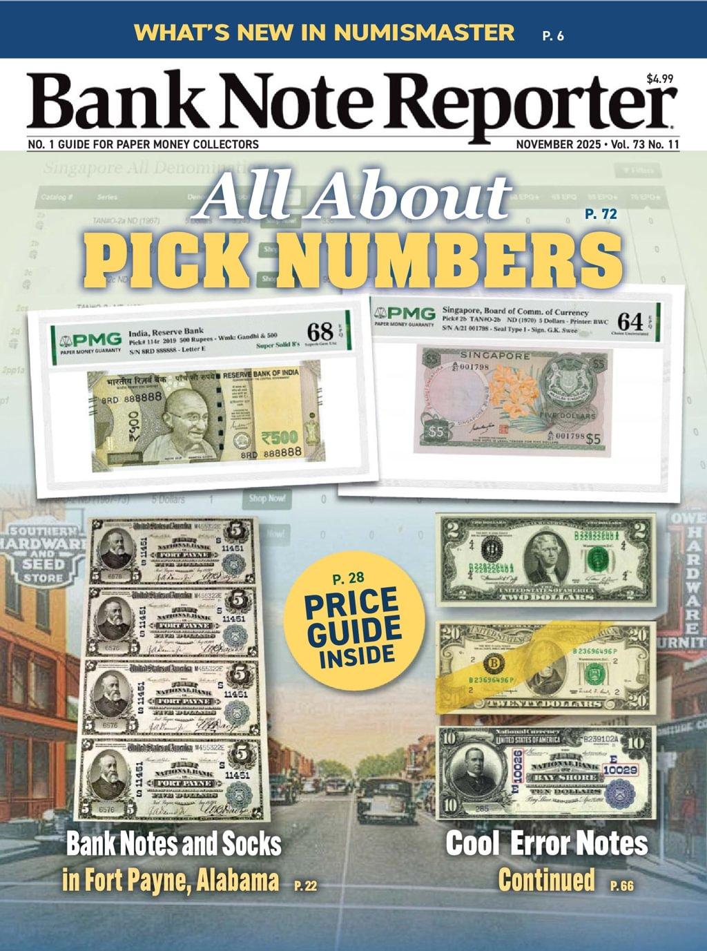 Banknote Reporter Magazine November 1st, 2025 Issue Cover