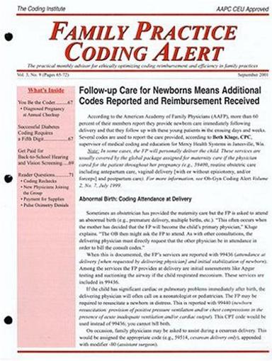 Family Practice Coding Alert Magazine Cover