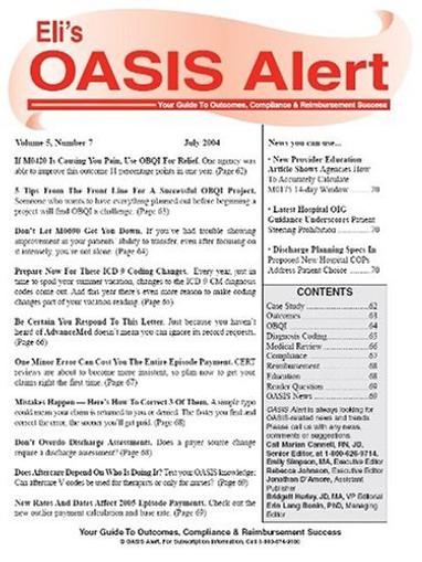 Oasis Alert Magazine Cover