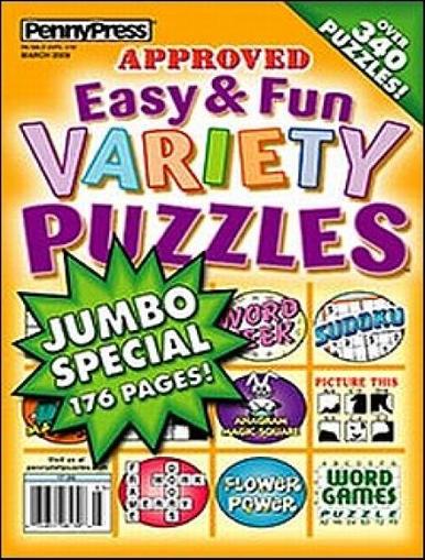 Approved Easy & Fun Variety Puzzles Magazine Cover