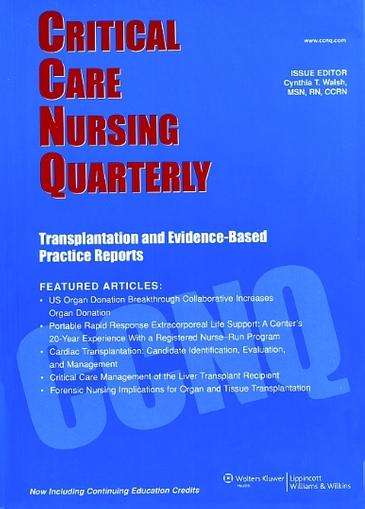 Critical Care Nursing Quarterly Magazine Cover