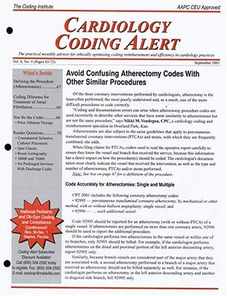 Cardiology Coding Alert