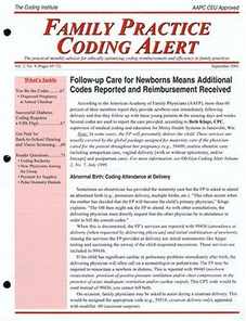 Family Practice Coding Alert