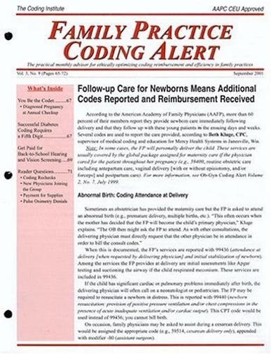 Family Practice Coding Alert Magazine Cover