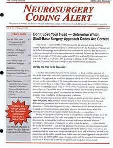 Neurosurgery Coding Alert