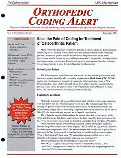 Orthopedic Coding Alert Magazine Cover
