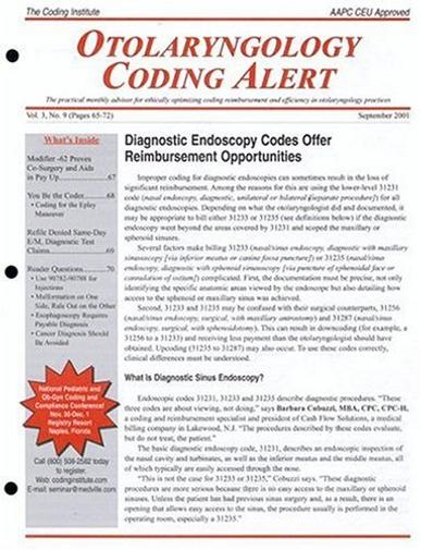 Otolaryngology Coding Alert Magazine Cover