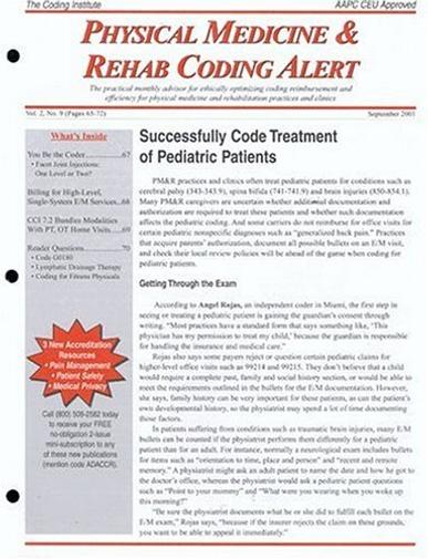 Physical Medicine & Rehab Coding Alert Magazine Cover