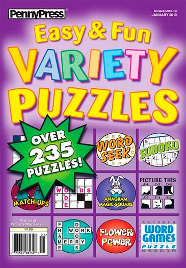 Approved Easy & Fun Variety Puzzles Magazine Cover