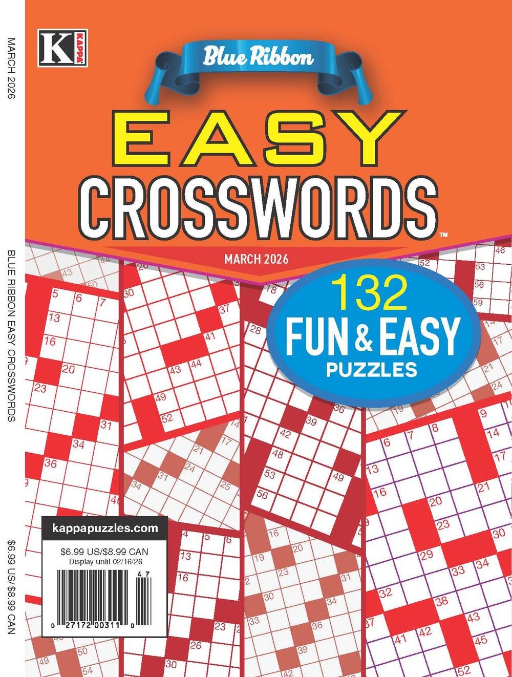 Blue Ribbon Easy Crosswords Magazine Cover