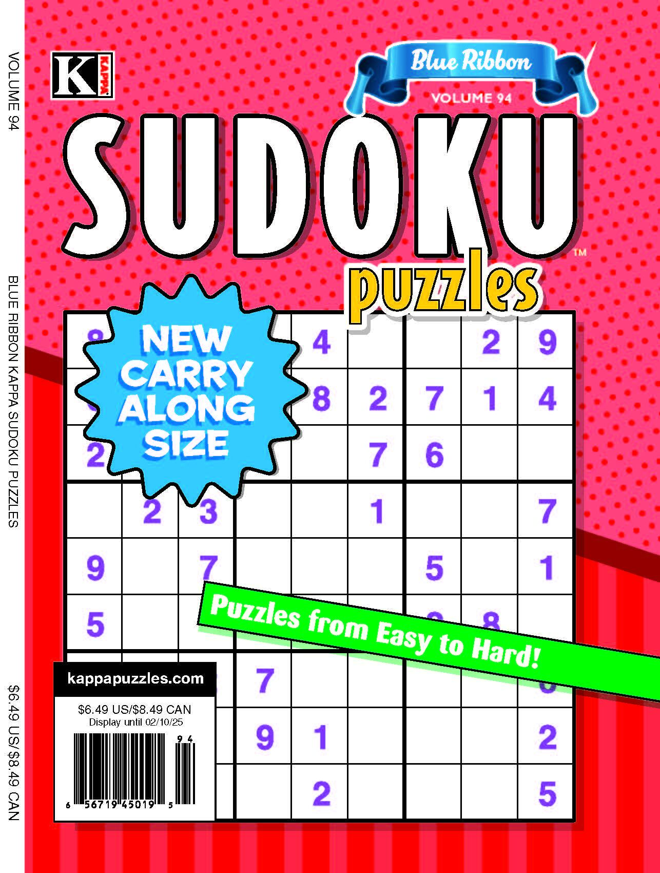 Blue Ribbon Kappa Sudoku Puzzles Magazine Cover