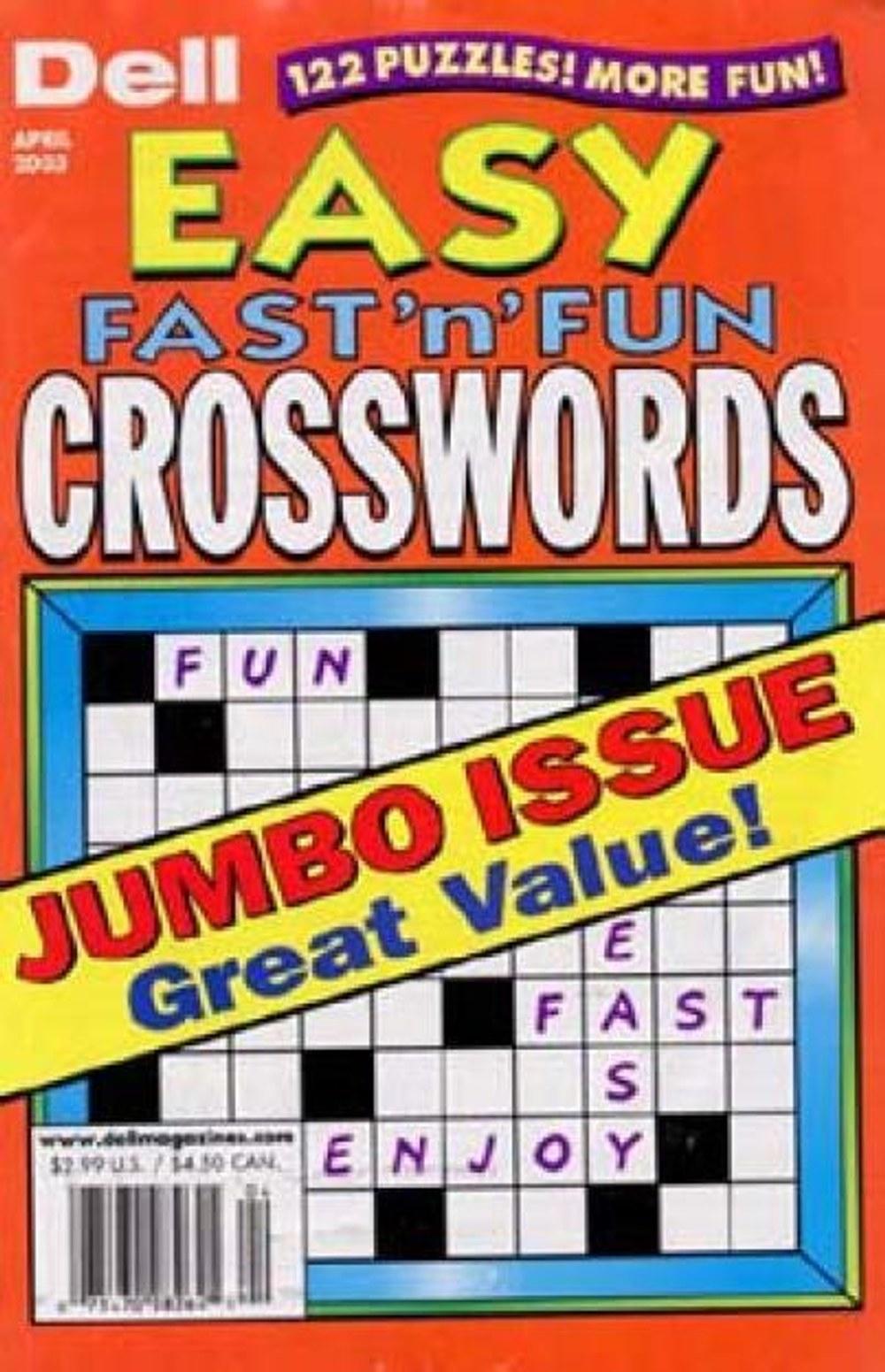 Dell Best Easy Fast 'n Fun Crosswords Magazine Cover