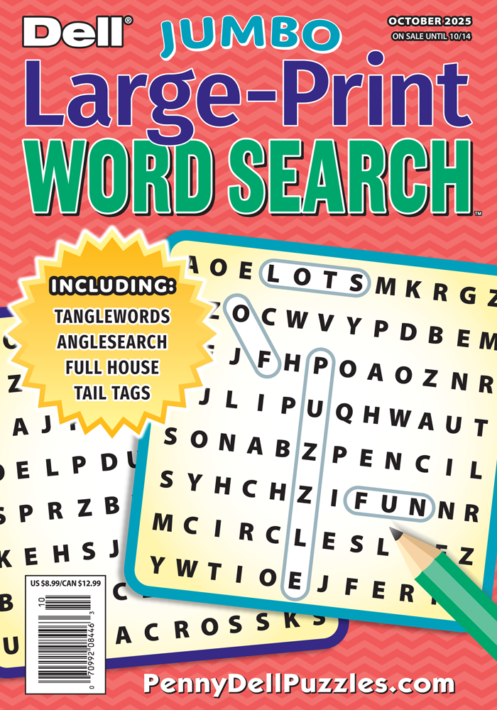 Dell Jumbo Large Print Word Search Magazine Cover
