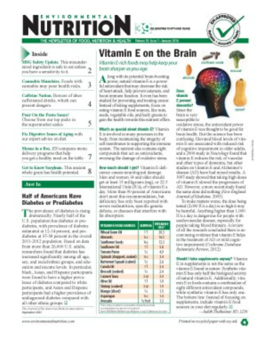 Environmental Nutrition Magazine Cover