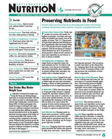 Environmental Nutrition Magazine Cover