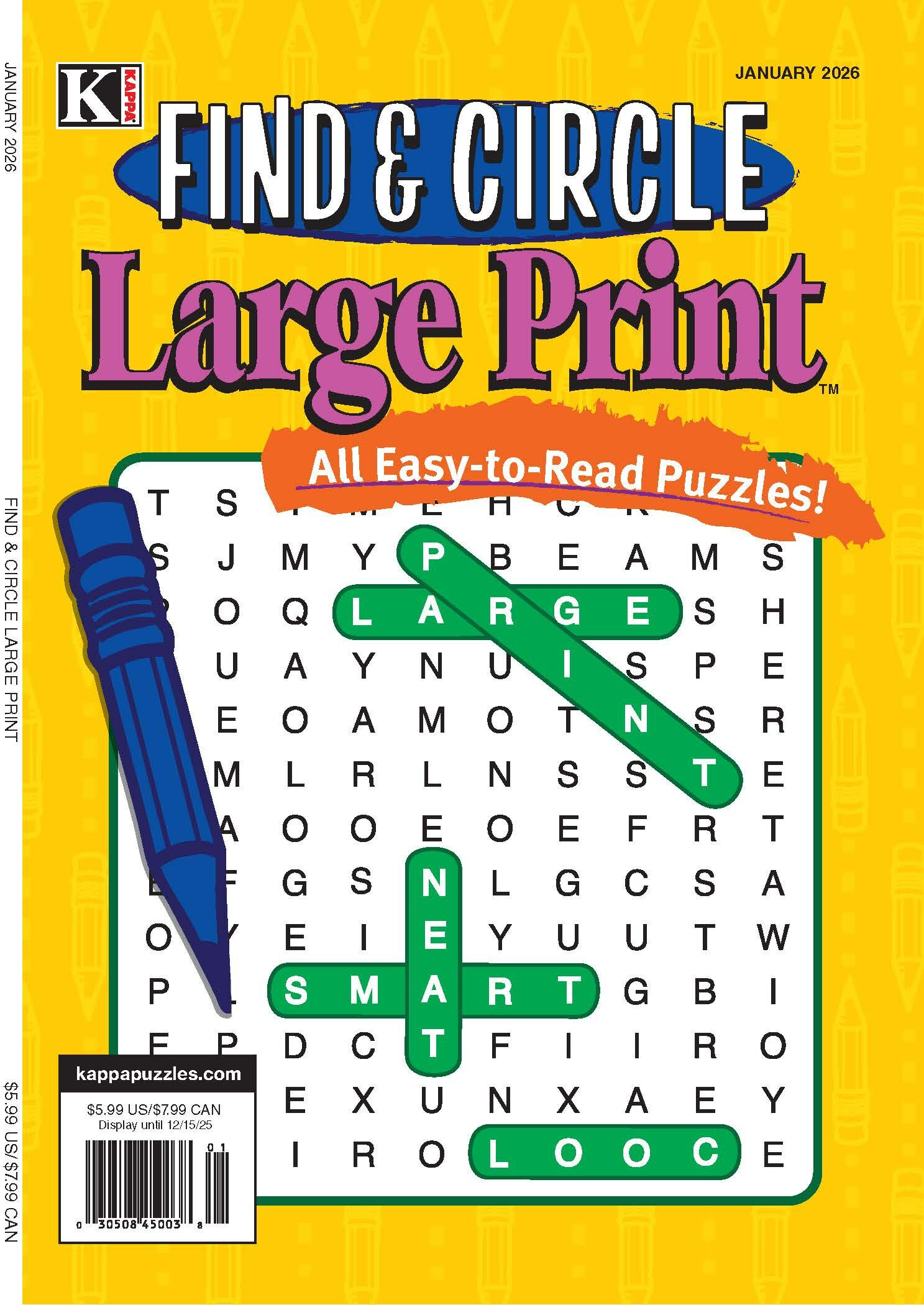 Find & Circle Large Print Magazine Cover