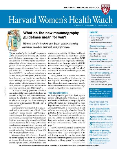 Harvard Womens Health Watch Magazine Cover