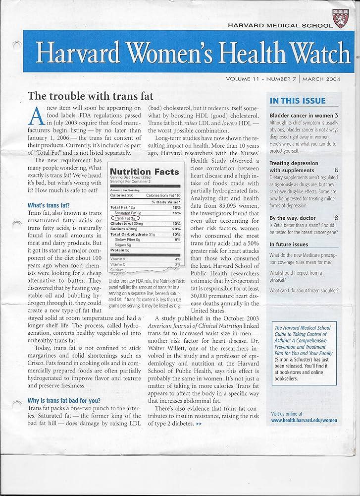 Harvard Womens Health Watch Magazine Cover