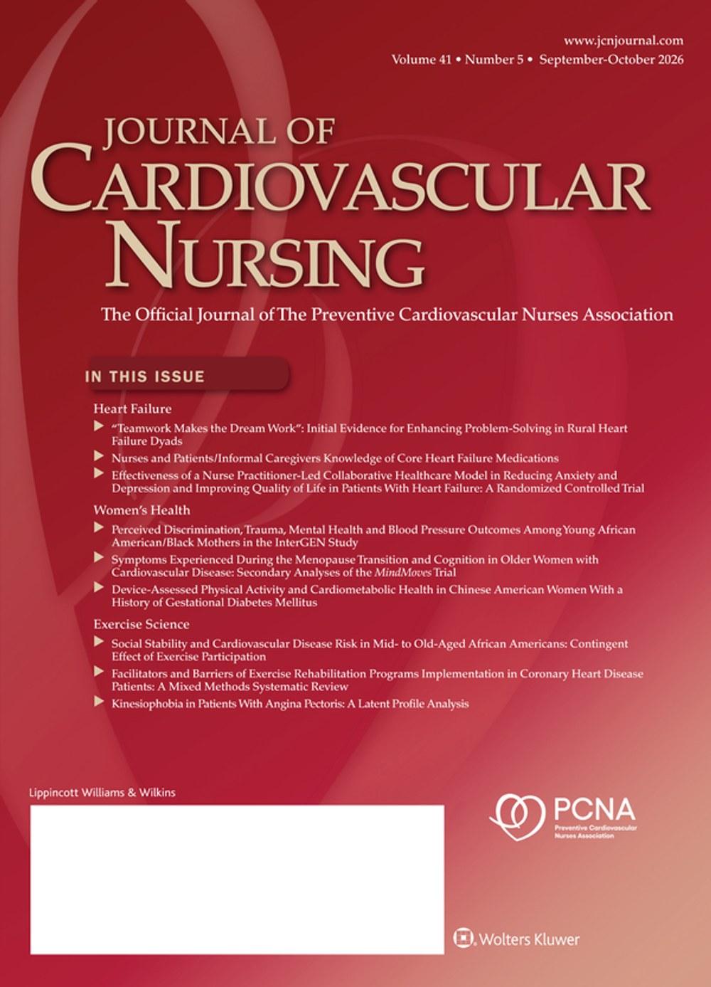 Journal Of Cardiovascular Nursing Cover