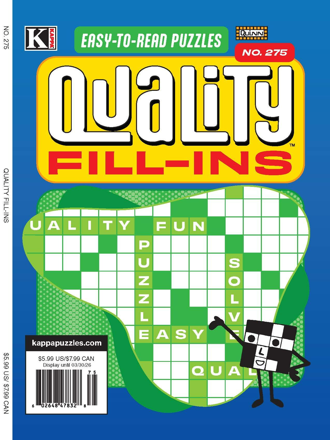 Quality Fill-ins Magazine Cover